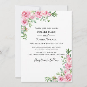 Convite de Casamento Blush Pink Bloom