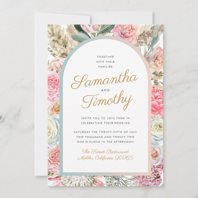 Convite de Casamento Boêmio (Frente)