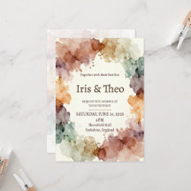 Convite de Casamento Boêmio com Salpicos de Tinta