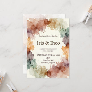 Convite de Casamento Boêmio com Salpicos de Tinta