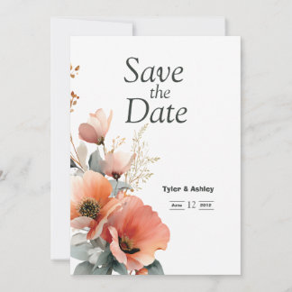 Convite de Casamento Boêmio Floral Elegante