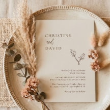 Convite de casamento boêmio minimalista