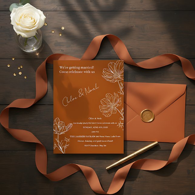 Convite de Casamento Boho (Criador carregado)
