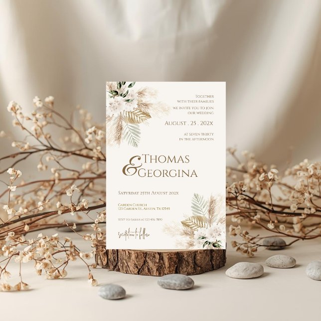 Convite de Casamento Boho (Criador carregado)