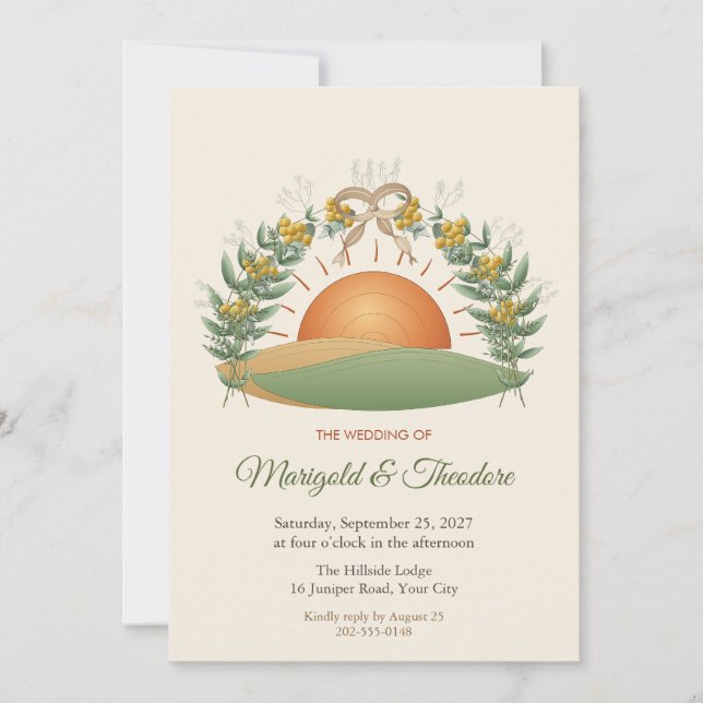 Convite de Casamento Boho Arco Íris de Tansy (Frente)