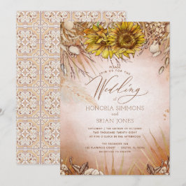 Convite de Casamento Boho Beleza Girassol