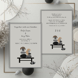 Convite de casamento Boho casal Pedra Eterna