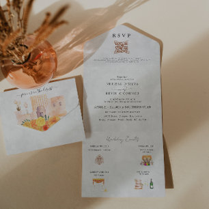 Convite de Casamento Boho Deserto Cactus Tudo em