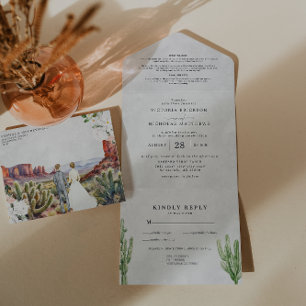 Convite de Casamento Boho Deserto Cactus Tudo em
