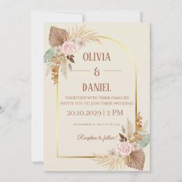 Convite de Casamento Boho Elegante - Arco Moderno 