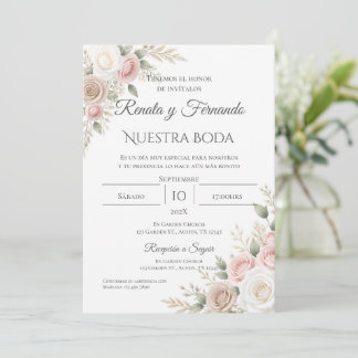 Convite de Casamento Boho Espanhol