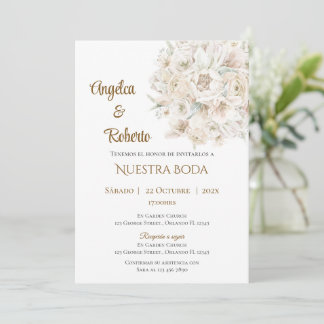 Convite de Casamento Boho Espanhol
