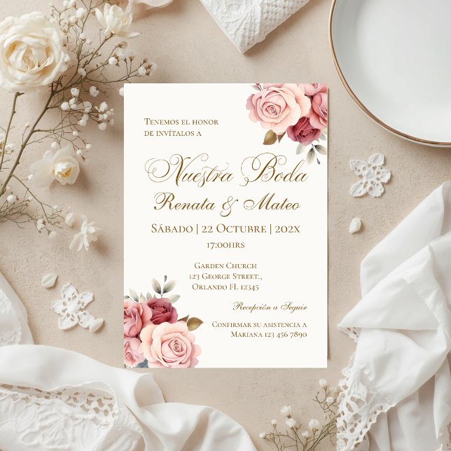 Convite de Casamento Boho Espanhol (Criador carregado)