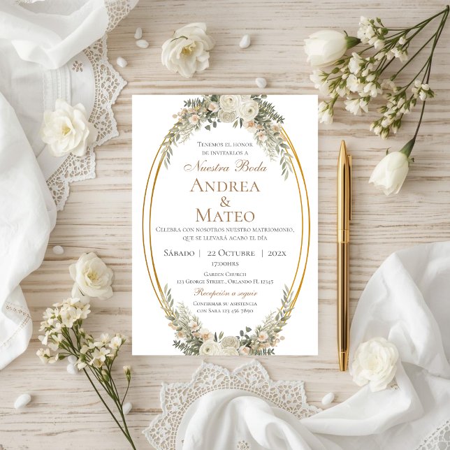 Convite de Casamento Boho Espanhol (Criador carregado)