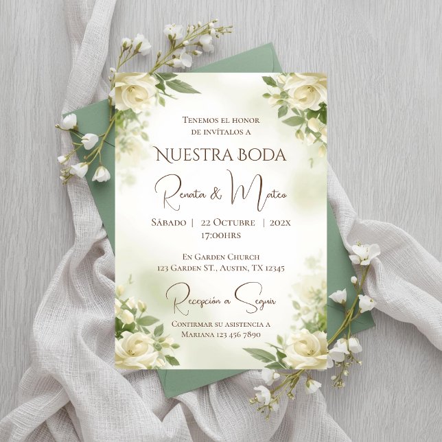 Convite de Casamento Boho Espanhol (Criador carregado)