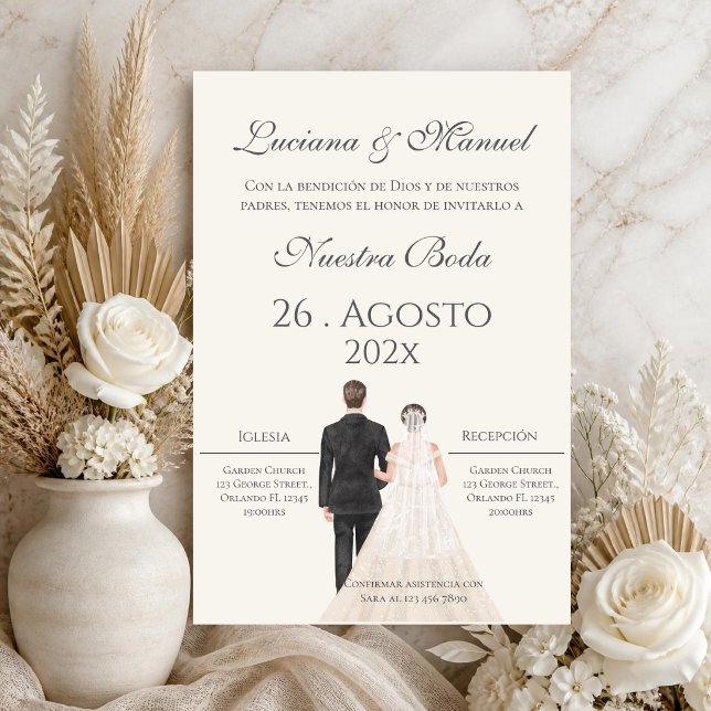 Convite de Casamento Boho Espanhol (Criador carregado)