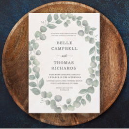 Convite de Casamento Boho Eucalipto Salvia & Laran