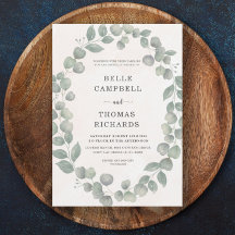 Convite de Casamento Boho Eucalipto Salvia & Laran