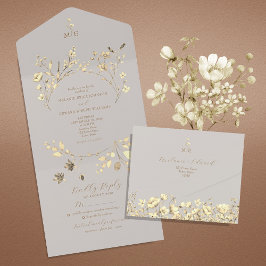 Convite de Casamento Boho Fall All-in-One