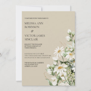 Convite de Casamento Boho Flor de Margarida Selvag