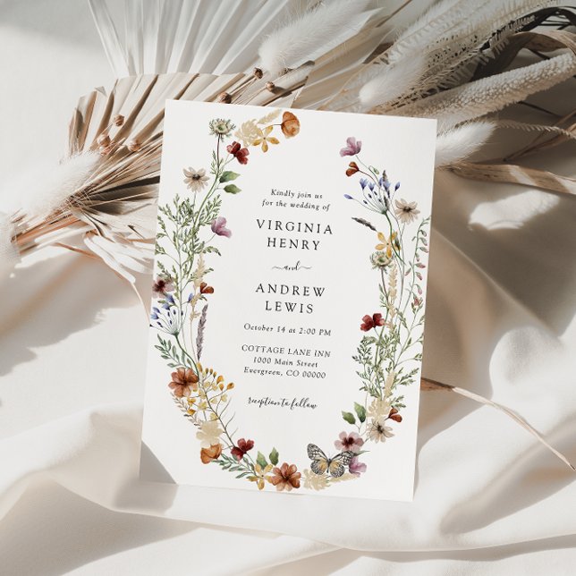 Convite de Casamento Boho Flor Silvestre (Criador carregado)