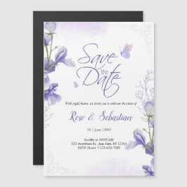 Convite de Casamento Boho Floral & Roxo