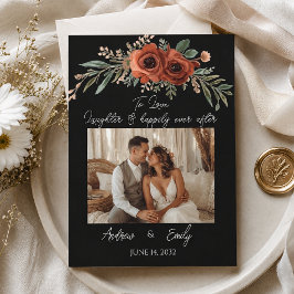 Convite de Casamento Boho Floral Terracota Mal-hum
