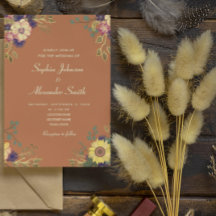 Convite de Casamento Boho Flores Silvestres