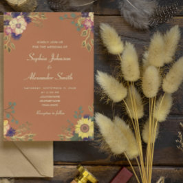 Convite de Casamento Boho Flores Silvestres