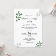 Convite de Casamento Boho Greenery