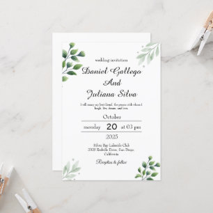 Convite de Casamento Boho Greenery