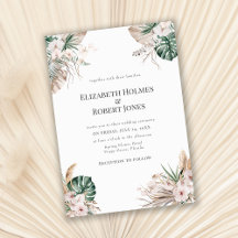 Convite de Casamento Boho Jardim Tropical