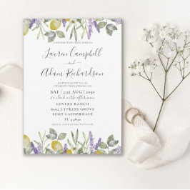Convite de Casamento Boho Limão e Folhagem de Lava