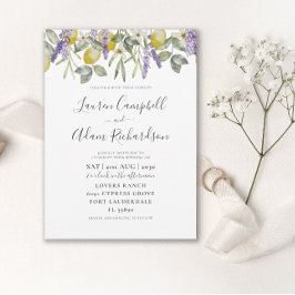 Convite de Casamento Boho Limão e Folhagem de Lava