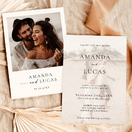 Convite de casamento Boho Photo | Minimalista mode