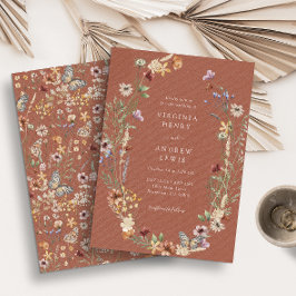 Convite de Casamento Boho Terracota
