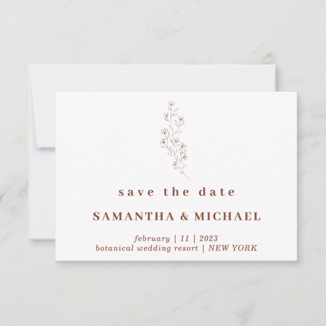 Convite de casamento Boho Terracota Indie Save the (Frente)