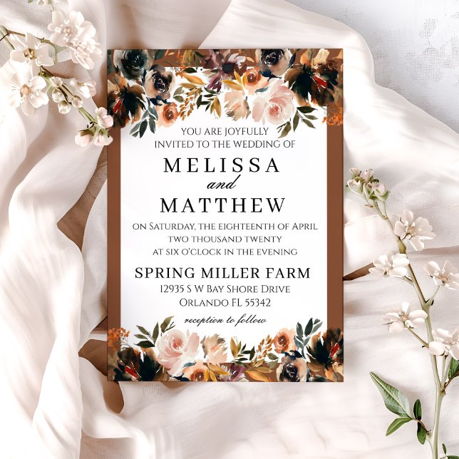 Convite De Casamento Boho Terracotta (Criador carregado)