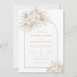 Convite de Casamento Boho Tropical aquarela