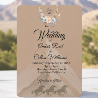 Convite de Casamento Boho Western Montanha