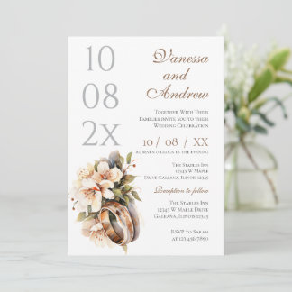 Convite de Casamento Boho Whit Ring