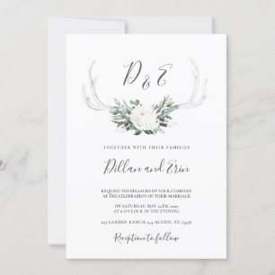 convite de casamento boho White Antler