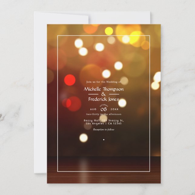Convite de Casamento Bokeh (Frente)