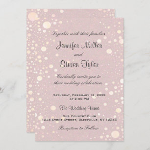 Convite De Casamento Bolhas de Blush