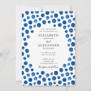 Convite de casamento bolinhas azul. convite para m
