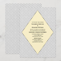 Convite de casamento Bolinhas Moderno Amarelo