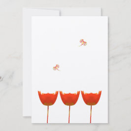 Convite de Casamento Borboleta Poppies Coral e Cin