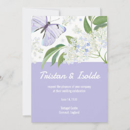 Convite de Casamento Borboletas & Flor de Sabuguei