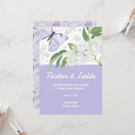 Convite de Casamento Borboletas & Flor de Sabuguei