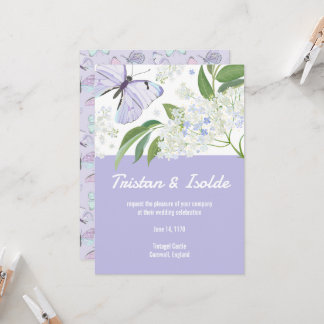 Convite de Casamento Borboletas & Flor de Sabuguei